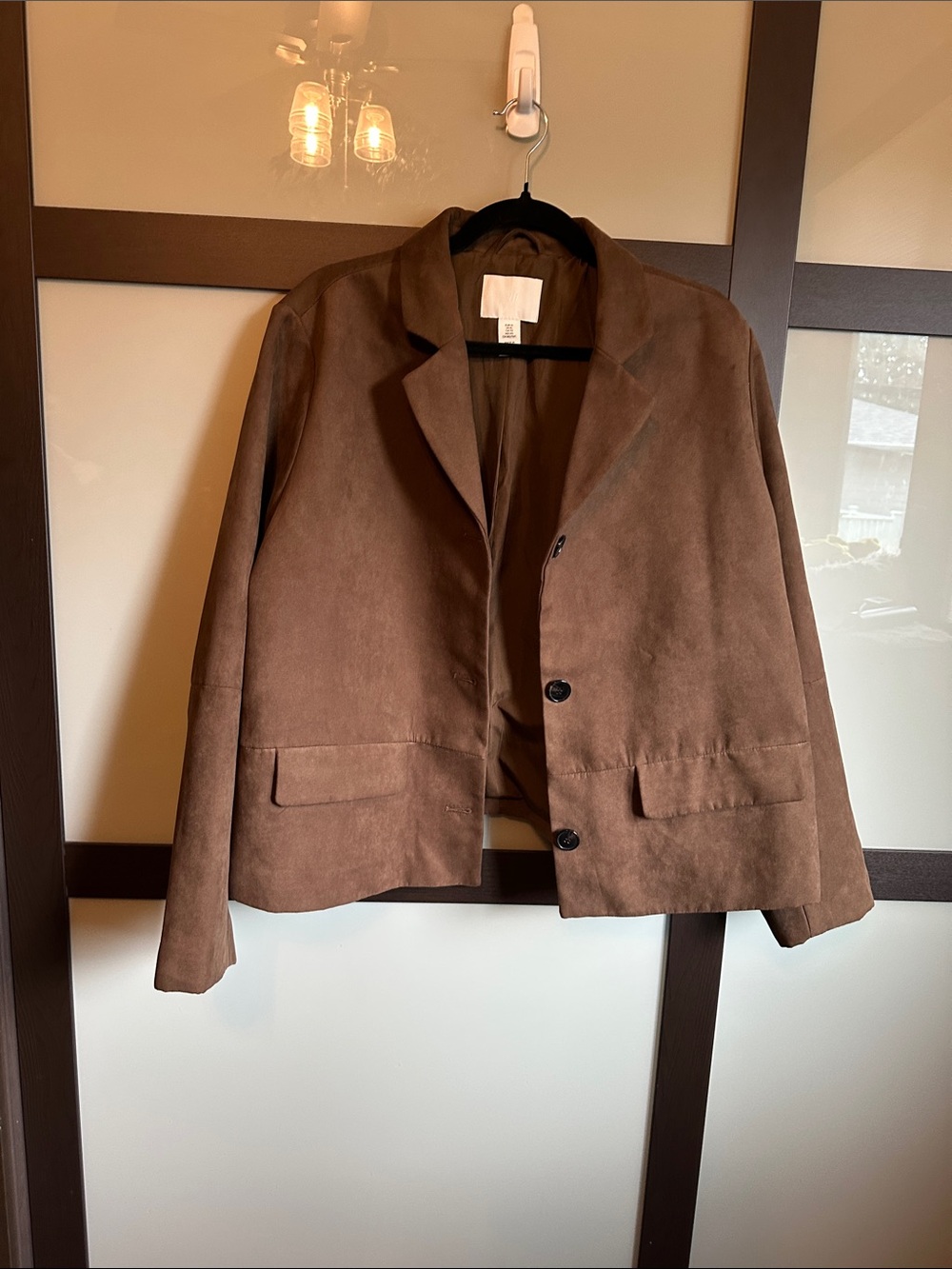 H & M Women’s Cropped Faux Suede Jacket size XL